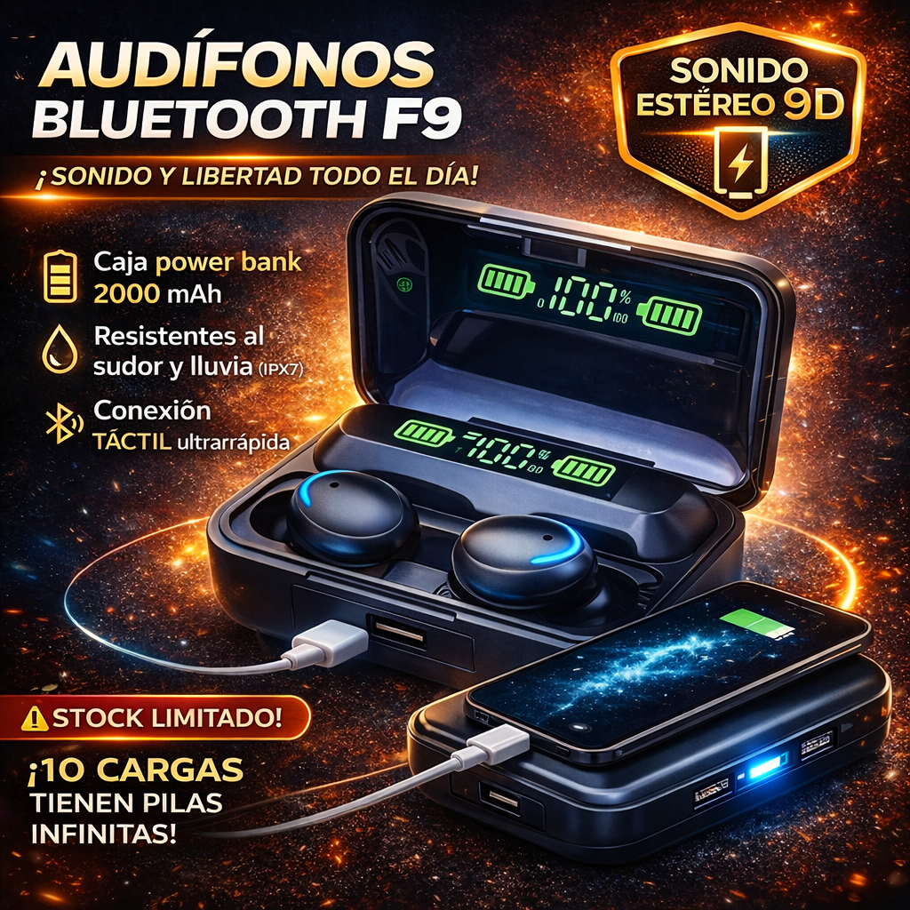 Audifonos Inalambricos F9 bluetooth